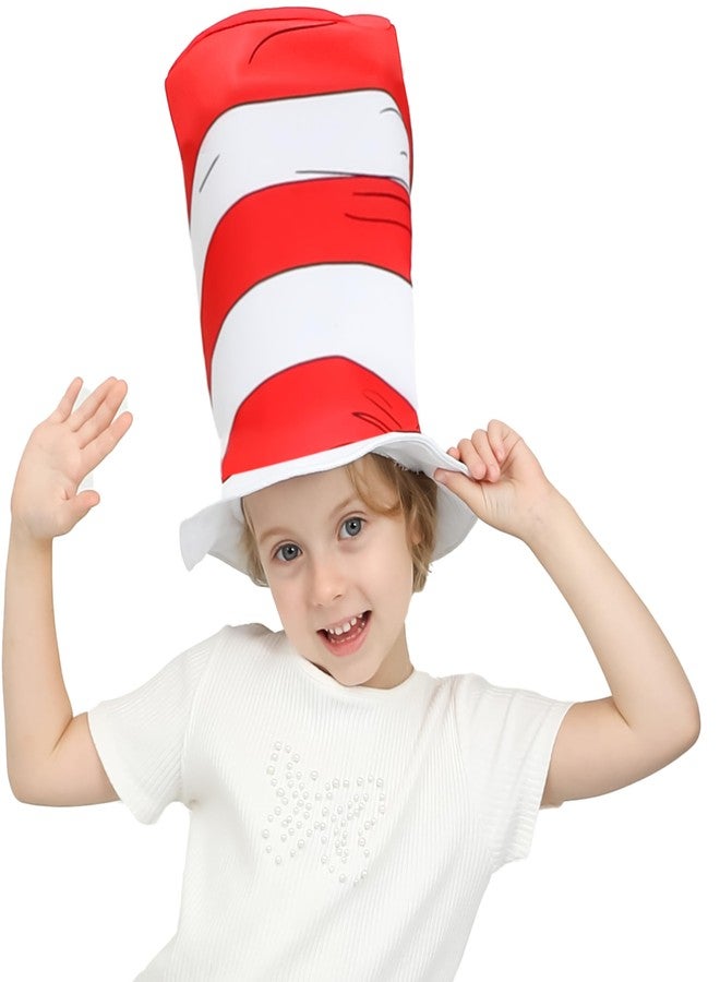 Leadtex Red &White Striped Stovepipe for kids,Top Hat Halloween Cat Cosplay Costume Accessories and Headwear. - Image 1